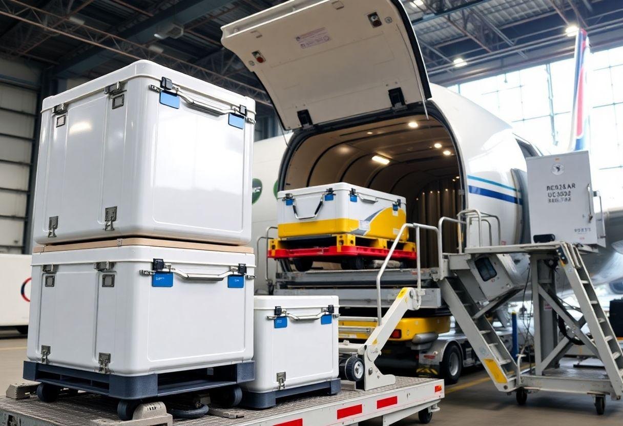 Temperature-controlled cargo handling at an airport